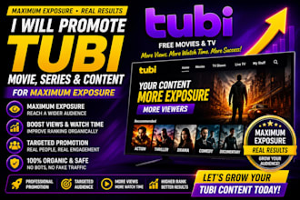 promote tubi movie, series, content on tubi maximum exposure