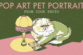 draw your pet in a vintage pop art illustration