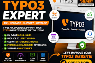 fix typo3 website bugs issues upgrade typo3 support maintenance