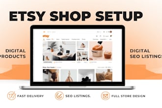 design easy digital products shop setup etsy store SEO listings