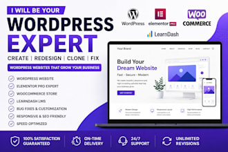 be your wordpress, woocommerce, learndash, elementor pro expert and fix issues