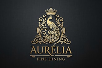 design an elegant luxury restaurant logo for your brand