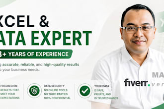 do excel data cleaning, formatting, PDF convert excel, data entry, data cleaning
