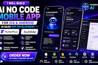 build no code ai saas mobile app for ios android using flutterflow bubble native