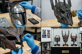3d print and paint custom cosplay mask model, 3d helmet, props and shipping