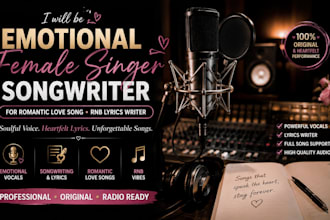 be emotional female singer songwriter for romantic love song rbn lyrics writer