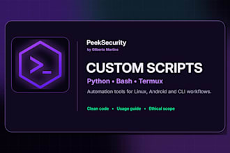 create python, bash and termux scripts for automation