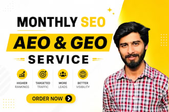 do monthly GEO, aeo and local SEO for google and ai search rankings