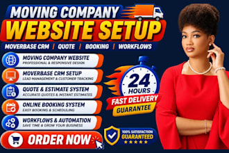 design moving company website setup moverbase crm quote booking workflows