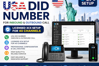provide USA did numbers with 3cx setup, USA did numbers