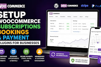 setup woocommerce subscriptions bookings and payment plugins for businesses