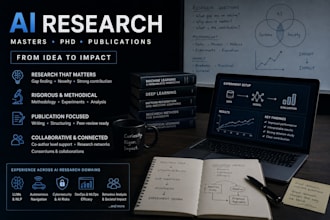 help you conduct ai research for masters, phd publications