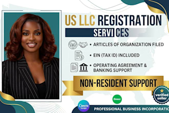 do US llc registration and llc formation for US and non US resident with ein