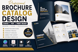 design marketing brochure canva brand catalog agency pdf layout design