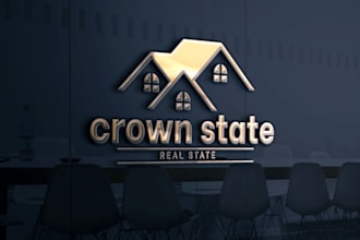 design a luxury 3d real estate logo for your business