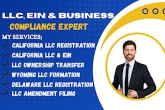 register callifornia US llc, ein, dissolution and ownership transfer