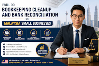do bookkeeping cleanup and bank reconciliation for malaysia small businesses
