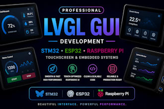 develop lvgl gui for stm32 esp32 raspberry pi touchscreen, embedded systems