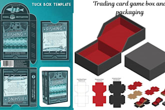 design custom trading card game box, card layout and playmat