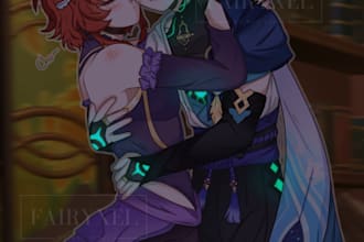 draw custom anime art of your oc, pairing or yumeship