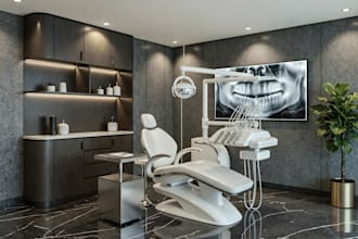 create 3d dental clinic, dental office and reception design