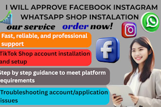 approve social media facebook instagram whatsapp likedin shop installation