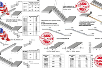 do detailed staircase and handrail shop drawings, steel or wooden staircase