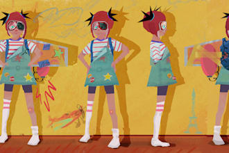 design character sheet for animation game and comics