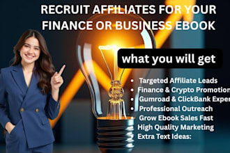 recruit affiliates for your finance or business ebook