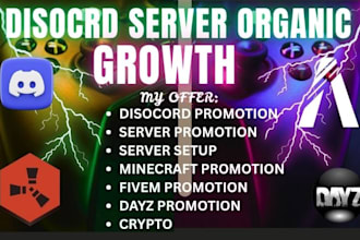 discord server promotion, minecraft  server, fivem, dayz, rust server promotion