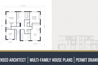 design licensed multi family house plans, floor plans and permit drawings