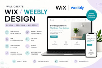 create weebly, wix studio website design, redesign wix store