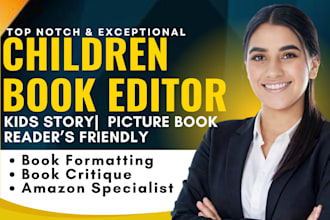 be children story book and kids book editor, proofreading, developmental editor