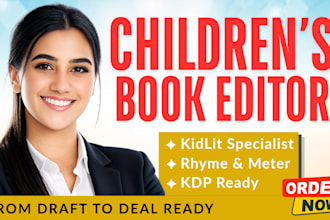 book editing, children book editing, proofread short story and novel