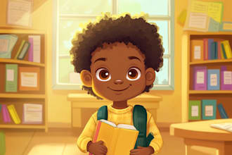 create magical children book covers and story illustration
