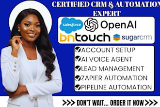 do mortgage ai voice agent salesforce openai bntouch sugar crm automation zaps