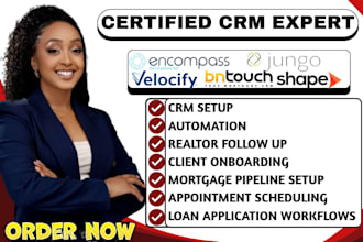 setup bntouch shape jungo encompass velocity mortgage loan officers crm pipeline