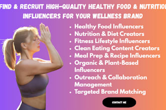 find and recruit healthy food and nutrition influencers for your wellness brand