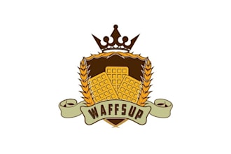 create glamorous food logo for ready made waffle