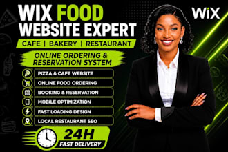 build wix restaurant website with online ordering, reservation, booking system