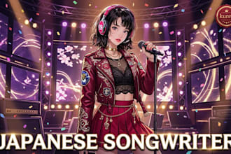 be your anime female songwriter for japanese kpop songs and melody