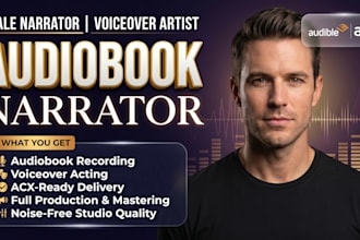 narrate acx audible american male voice over audiobook fiction novel audiobook