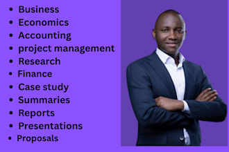 write on accounting, finance, business, economics and project management