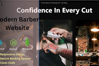 design a modern barber shop website or landing page