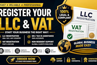 register UK llc ltd company and vat registration  tax setup compliance  ein