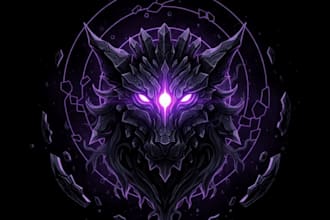 create dark esports gaming logo and mascot design
