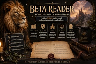 beta read your fantasy manuscript with an analytical 10 page report