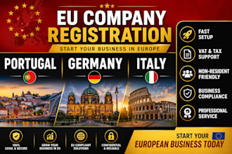 register company in portugal germany and italy with tax setup