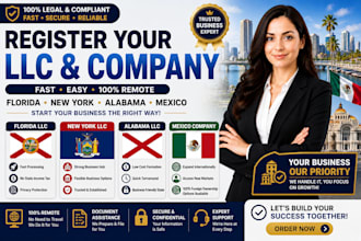 do llc registration in florida, new york, mexico, alabama company registration