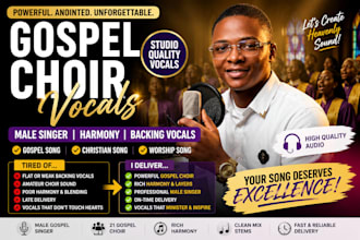 record male and female vocals, duet singing for gospel pop, backing vocals